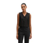 Anzugweste MARC O'POLO "aus Viskose-Leinen-Stretch", Damen, Gr. 44, schwarz, Obermaterial: 53% Leinen, 45% Viskose, 2% Elasthan; Futter: 100% Baumwolle, unifarben, regular fit, V-Ausschnitt, Westen An