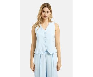 Anzugweste MILANO ITALY, Damen, Gr. 42, blau (light blau), Web, Material: 90% Modal, 10% Polyester, Futter: 100% Viskose, unifarben, slim fit kurz, Westen Anzugweste (87684366-42) light blau