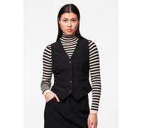 Anzugweste PIECES "PCBOZZY VEST NOOS EXP BC", Damen, Gr. XS, schwarz, Web, Obermaterial: 88% Polyester, 12% Elasthan, unifarben, V-Ausschnitt, Westen Anzugweste (15752112-XS) schwarz