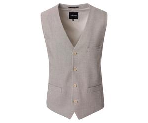 Anzugweste VENTI "VENTI Anzugweste uni", Herren, Gr. 50, beige (670 braun), 69% Polyester, 29% Viskose, 2% Elasthan, Westen Anzugweste (92151911-50) 670 braun