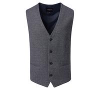 Anzugweste VENTI "VENTI Anzugweste uni", Herren, Gr. 52, graues mittelblau, 52% Polyester, 47% Baumwolle, 1% Elasthan, Westen Anzugweste (45831823-52) graues mittelblau
