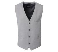 Anzugweste VENTI "VENTI Anzugweste uni", Herren, Gr. 54, grau (700 silber), 69% Polyester, 29% Viskose, 2% Elasthan, Westen Anzugweste (66833729-54) 700 silber