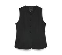 Anzugweste VERO MODA "VMBERLIN SL WAISTCOAT NOOS", Damen, Gr. XS, schwarz, Web, Obermaterial: 95% Polyester, 5% Elasthan, unifarben, normal, Westen Anzugweste (13054453-XS) schwarz