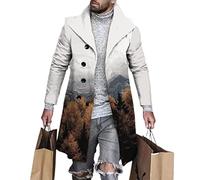 AOKODA Mantel Herren Warm Bequem Herren Freizeitmantel Frühling Und Herren Long Fashion Boutique Herren Übergangsmantel B-05 L