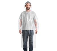 Aolegoo 6 Stück Regenponcho Transparent Mit Hut und Ärmeln, Einweg Tragbarer Unisex-Regencape für Fahrrad, Wandern, Karnevalssession, Angeln, Konzert, Stadion (Weiß)