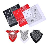 Aomig Bandana Damen Herren,3 Stück Kopftuch Halstuch Männer, Unisex Tuch Bindetuch, Headwear Haar Schal Paisley Muster, Weiß Rot Schwarz(55 x 55 cm)