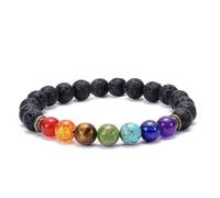 AONEGOLD Mehrfarbiges Vulkanstein-Armband geflochten - Handgefertigtes Naturstein-Armband für Männer & Frauen, einzigartige Geschenkidee mit Energie & Stil