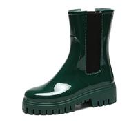 AONETIGER Gummistiefel Damen Regenschuhe Wasserdicht Halbhoch Segelstiefel rutschfest Regenstiefel Bequem Chelsea Boots Mode Gartenschuhe (135 Grün,41EU)