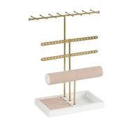 AONETIGER Schmuckständer mit 4 Ebenen Zimmer Schmuckhalter mit Ringhalter Schmuckschrank Organizer für Halskette Ohrringe Groß Verstellbarer T-Steg Schmuck Ständer (Weiß/1PCS)