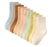 AOOPOO 10 Paar Kuschelsocken Kinder Mädchen Jungen Winter Thermo Flauschige Socken Kleinkind Dicke Warme Wintersocken Weiche Bettsocken Schlafsocken Haussocken für Baby Kinder 1-12 Jahre