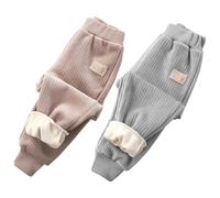 AOOPOO 2 Stück Kinder Thermohose Gefütterte Hose Winterhose Kuschel Jogginghose Thermo Leggings Elastische Taille Sporthose Warme Hosen für Baby Kleinkind Jungen und Mädchen 6 Monate-7 Jahre Alt