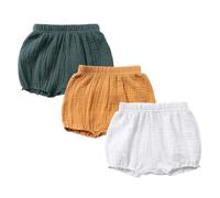 AOOPOO 3er Pack Baby Kinder Mädchen Jungen Baumwolle Leinen Unterwäsche Unterhosen Rüsche Hose Bloomer Shorts Baby Höschen Windelabdeckung Windelhöschen Kleinkinder Pumphose 6 Monate-4 Jahre
