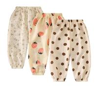 AOOPOO 3er Pack Kinder Baby Mädchen Jungen Leichte Lange Hose Bloomers mit Niedlichen Cartoon-Mustern Dünn Pumphose Haremshose Jogginghose Lässige Hose Kleinkind Sommerhose für 1-9 Jahre