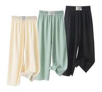 AOOPOO 3er Pack Sommerhose Mädchen Hosen Weites Bein Gr. 86/92/104/110/122/134/140/152 Baby Kinder Culotte Eisseide Sommer Leichte Atmungsaktiv Lange Hosen Dünn Jogginghose Lässige Hose Lose Hosen