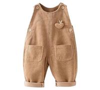 AOOPOO 6 Monate-5 Jahre Baby Kinder Jungen Mädchen Cord Latzhose Ärmellose Strampler Overall Jumpsuit Kleinkind Kordsamt Lange Hose mit Hosenträger Trägerhose mit Knöpfen Gr. 68/70/80/86/98/104/116