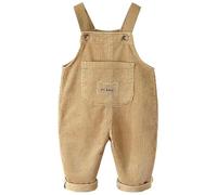 AOOPOO Baby Jungen Mädchen Cord Latzhose Kleinkind Cartoon Bär Latzhose mit Fronttasche Kordsamt Neugeborenen Ärmellose Einteilig Strampler Overall Kord Hose mit Hosenträger, 6 Monate-4 Jahre