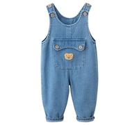 AOOPOO Baby Jungen Mädchen Jeanshose Latzhose Kleinkind Strampler Jumpsuit mit Tasche Overall Kinder Weiche Baumwolle Denim Latzhose Lose Hosenträger Hose 6 Monate-4 Jahre, Gr. 74/80/86/90/92/98/104
