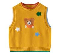 AOOPOO Baby Jungen Mädchen Strickweste Pullunder Kinder Baumwolle Ärmellos Strickpullover Sweatshirt Gestrickte Weste Pullover Warme Strickwaren Top für Frühling und Herbst 1-7 Jahre