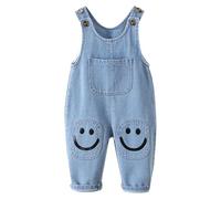 AOOPOO Baby Kleinkind Kinder Jungen Mädchen Denim Latzhosen Overall Baumwolle Jeans Hose mit Hosenträger Gr. 74/80/86/90/92/98/104 Latzhose Niedliche Cartoon Strampler Jumpsuit mit Tasche Overall