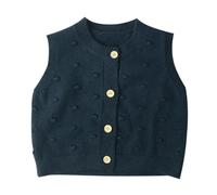 AOOPOO Baby Mädchen Jungen Ärmellose Weste Strickjacke Kinder Weich Baumwolle Ärmellose Gestrickte Pullunder Strickweste mit Knopfleiste Frühling Herbst für Baby Kleinkind Kinder 6 Monate-7 Jahre