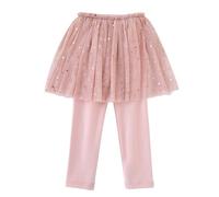 AOOPOO Mädchen Leggings mit Rock Gr. 92/104/116/122/134 Baby Kinder Baumwolle Hosen Röcke Sterne Mond Mustern Fußlose Strumpfhose Leggings mit Tutu Tüllrock für Kleine Mädchen 2-9 Jahre