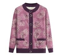 AOOPOO Strickjacke Senioren Damen Winter Warm Pullover Cardigan mit Fleecefutter Strickpullover Langärmlig Rundhalsausschnitt Knopfleiste Strickmantel Oberteile für Frauen Mittleren und Älteren Alters