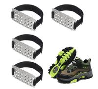 Aoreun 2 Paar Anti Rutsch Schuhspikes, Steigeisen grödel für Bergschuhe, Schneeketten Schuhe Universal, Ice Snow Grips Schuhkrallen, rutschfeste Eisspikes für Schuhe und Stiefel
