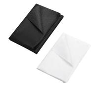 Aoreun 2 Stück Bügelvlies 100 x 100 cm Aufbügelbare Vlies, Aufbügelbarer Einlagestoff Leichtes Gewicht, Vlieseline zum Aufbügeln für Bügelfalten Nähhandwerk Verstärkte Bekleidung (Schwarz Weiß)