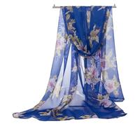 AORVYUI Chiffon Schal Damen Stola Halstuch Tuch für Sommer Herbst Winter Ganzjährig Schals & Tücher,dünne sonnenschutz strand reise leicht Seidennackenband（blau,160 * 50cm）