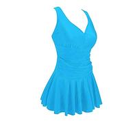 AOSUAI Frauen Sexy Damen Schwimmen Rock Solide Push Up Badeanzug Gepolsterte Einteilige Badebekleidung Badeanzüge Sexy (Color : J011, Size : XL.)