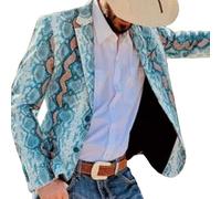 Aosufei Herren-Anzugjacke mit Farbblock, Revers, Knopf, 2026, Business, Arbeit, lässig, Trenchcoat, leicht, atmungsaktiv, Blazer-Jacken, seeblau, L