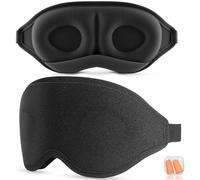 Aosun Schlafmaske für Seitenschläfer, 2025 Upgrade 3D Augenmaske Schlafmasken für Herren und Frauen, 100% Lichtblockierende Schlafbrille mit Verstellbarem Gummiband für Reisen (Schwarz)