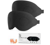 Aosun Schlafmaske für Seitenschläfer, 2er-Pack, Professional 3D Schlafbrille Schlafmasken für Frauen & Herren, 100% Lichtblockierende Augenmaske mit Verstellbarem Gummiband & Ohrstöpsel für Reisen