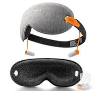 Aosun Schlafmaske mit Ohrstöpseln, 2-in-1 Schlafbrille für Reisen, 100% Lichtblockierende Augenmaske für Damen & Herren, Bequem & Verstellbar mit Klettverschluss