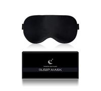 Aosun Schlafmaske Seide für Seitenschläfer, 100% Bio Maulbeerseide, 9 8% Lichtblockierende Schlafbrille mit Verstellbarem Band für Frauen & Herren & Kinder, Schlaf Augenmaske für Reise Gadget, Schwarz