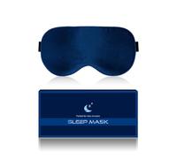 Aosun Seiden Schlafmaske für Seitenschläfer, 22 Momme, 100% Reine Natürliche Bio Maulbeerseide Augenmaske für Herren & Frauen, 9 7% Lichtblockierende Schlafbrille mit Verstellbares Gummiband, Blau