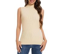 Aottori Rollkragenshirt Damen Ärmellos Stehkragen Rolli Top Stricktop | Rollkragenpullover, Unterziehrolli, Turtleneck Shirt, Basic Tank Top, Pullunder, Figurbetont, Elegant, Einfarbig