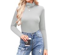 Aottori Rollkragenshirt Damen Baumwolle Basic Langarmshirt Slim Fit Winter | Oberteile Langarm, Top Rollkragen, Unterziehshirt Dünn, Stretch, Casual, Elegant, Einfarbig, für Herbst Alltag Freizeit Büro