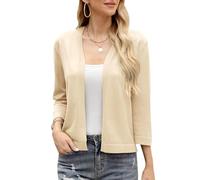 Aottori Strickjacke Damen Kurz Elegant Bolero Festlich Cardigan Kurze Jacke Bolerojacke 3/4 Ärmel Leichte Sommerjacke Kurzjacke Jäckchen für Abendkleider