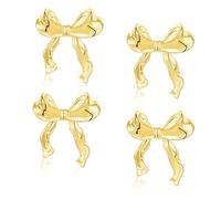 AOUZOVLI Bow Earrings Gold,2 Paar Schleifen Ohrringe Earrings For Women Schleifen Schmuck Frauen Exquisiter Schmuck FüR Frauen Valentinstag Geschenke