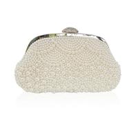 Aovtero Pearl Clutch, Brauttasche, Geldbörse, Damen, Hochzeit, Abschlussball, Abendtasche, formelle Handtasche mit Perlen und Kette
