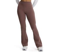Aoxjox Flare Leggings für Damen, versteckter Scrunch Butt Lifting, hohe Taille, weites Bein, Yogahose, Fudge Coffee, S