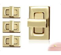 AOYEGIC 3 Stück Taschenverschluss,Portemonnaie Metall Drehverschluss,Geldbörse Sperre,Taschen Twist Turn Lock,verwendet für Reisegepäck,Bekleidung,Heimwerkerbedarf,Lederwaren(Gold)