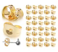 AOYEGIC 40 Stücke Ohrstecker Verschluss,Universal Ohrring Stopper,Schmetterling Ohrringverschlüsse,Ersatz-Sicherheitsohrverschlüsse,für Ohrstecker Schmuckherstellung(Gold)
