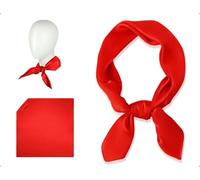 AOYEGIC Damen Seidentuch,Quadratischer Bandana,Leicht Eleganter Seidenschal,Halstuch,Vintage Bandschal,Kostüm Zubehör,verwendet für Karneval Frauen Mädchen(Rot,70 * 70 cm)