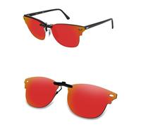 AOZAN Polarisierte Sonnenbrille zum Anklippen für Ray-Ban Clubmaster RB3016 (Größe 51-21), blendfrei und kratzfest, Elektrisches Purpurrot, RB3016 51mm