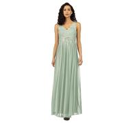 APART Abendkleid im Materialmix aus besticktem Mesh mit plastischer Spitze und Chiffon, Mint, 42