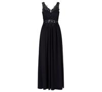 APART Abendkleid im Materialmix aus besticktem Mesh mit plastischer Spitze und Chiffon, Nachtblau, 42