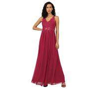 APART Abendkleid im Materialmix aus besticktem Mesh mit plastischer Spitze und Chiffon, pink, 38