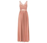APART Abendkleid im Materialmix aus besticktem Mesh mit plastischer Spitze und Chiffon, Rose, 38
